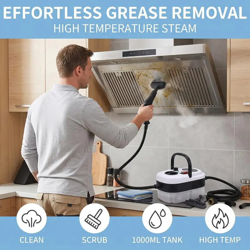 2500W Portable Handheld Steam Cleaner - High-Temp Power Tool for Home & Car Detailing - Perfect Father's Day Gift!