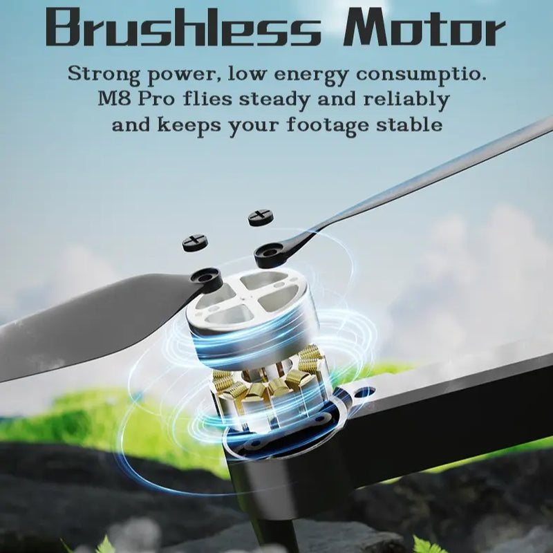 M8 Pro 2026 Foldable GPS Drone with 4K UHD EIS Camera, 5G FPV Transmission, Intelligent Obstacle Avoidance, Auto Return, 360° Flip, Dual Batteries – Easy-To-Fly Drone for Beginners & Adults