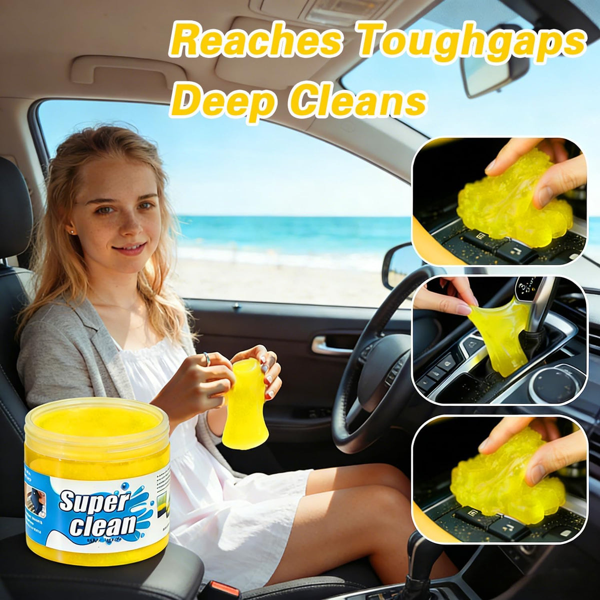 Car Cleaning Gel Putty, Reusable Dust Remover Slime for Auto & Home