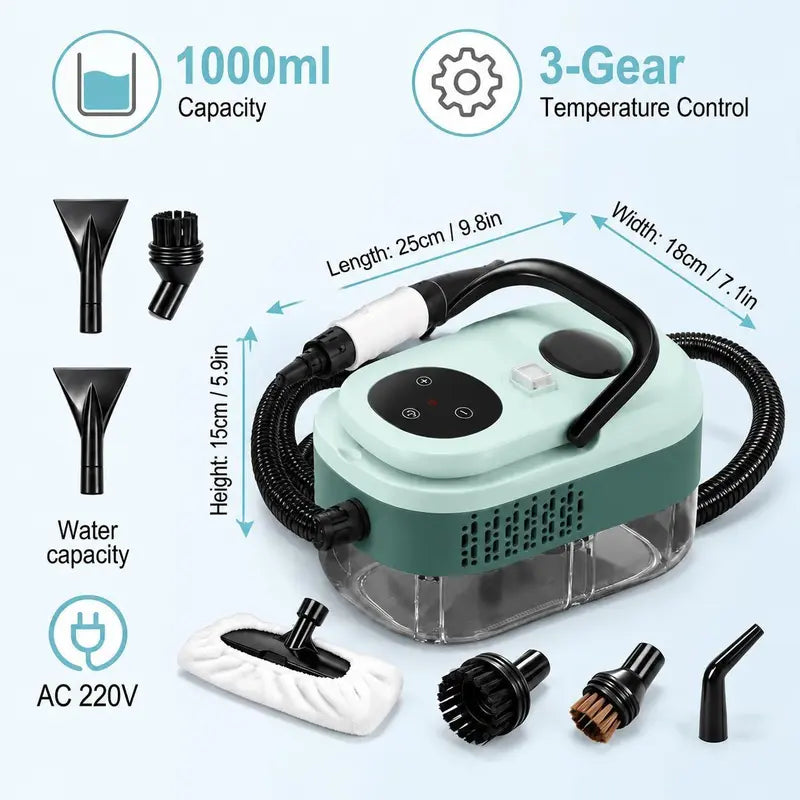 2500W Portable Handheld Steam Cleaner - High-Temp Power Tool for Home & Car Detailing - Perfect Father's Day Gift!
