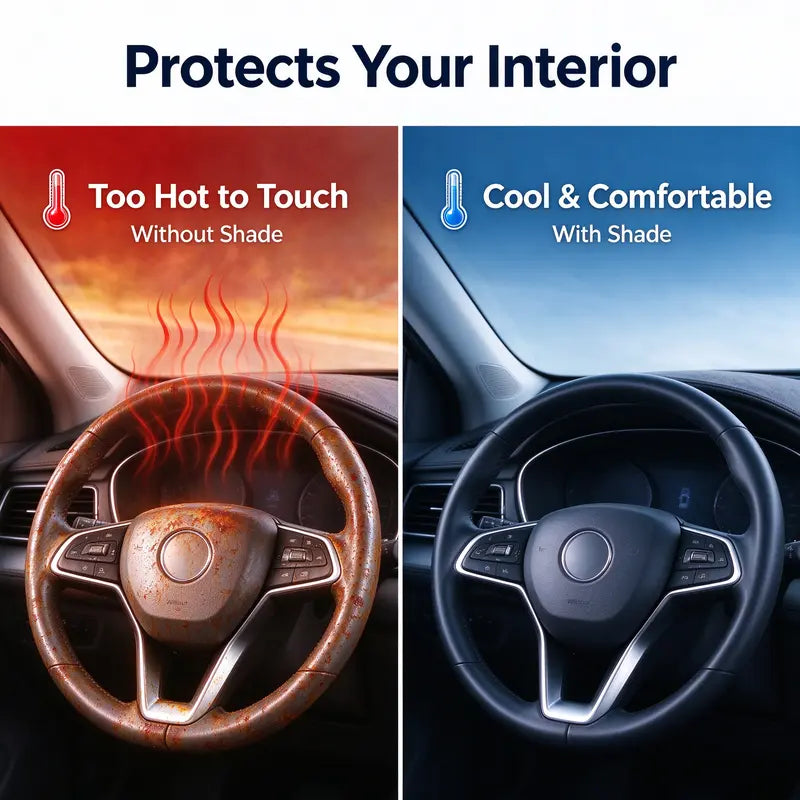 Ultimate Portable Car Windshield Sunshade Umbrella - Quick 1-Second Setup, UV Protection & Heat Blocker, Fits Most Vehicles, Essential Daily Accessory