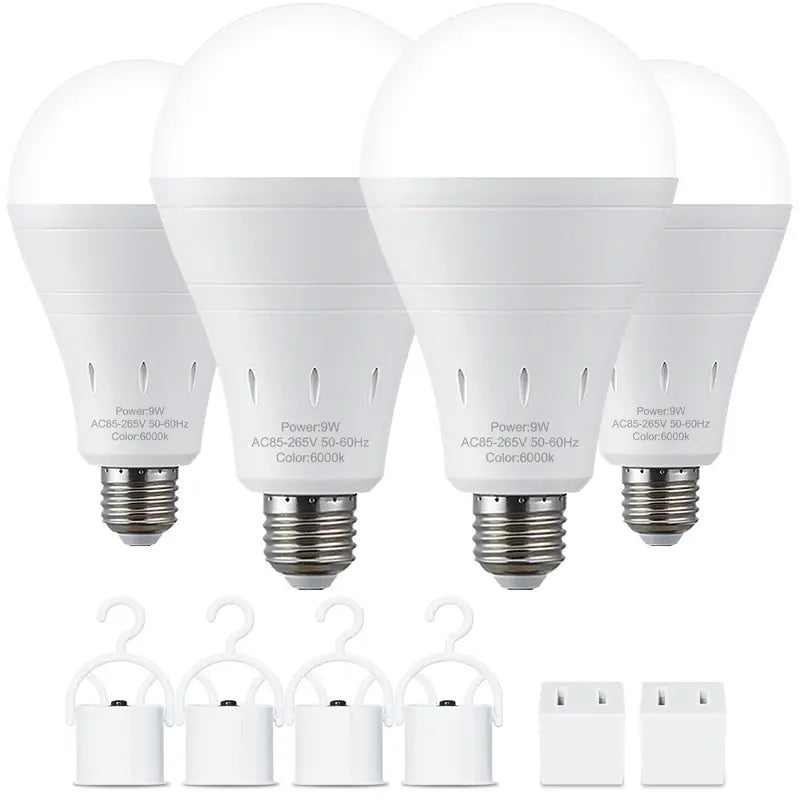 RELAMPBOL Rechargeable LED Emergency Bulbs - 9W Power, 60W Equivalent, Pack of 4/6, 1200mAh Battery, 6000K Daylight & 3000K Warm White, Energy Saving & Perfect for Outages & Camping