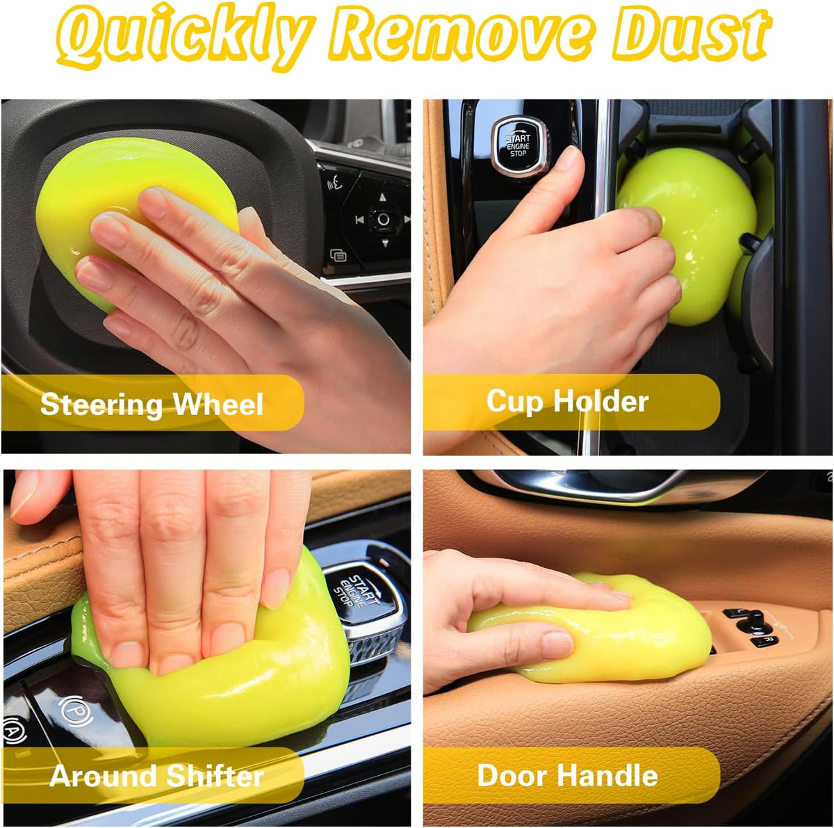 Car Cleaning Gel Putty, Reusable Dust Remover Slime for Auto & Home