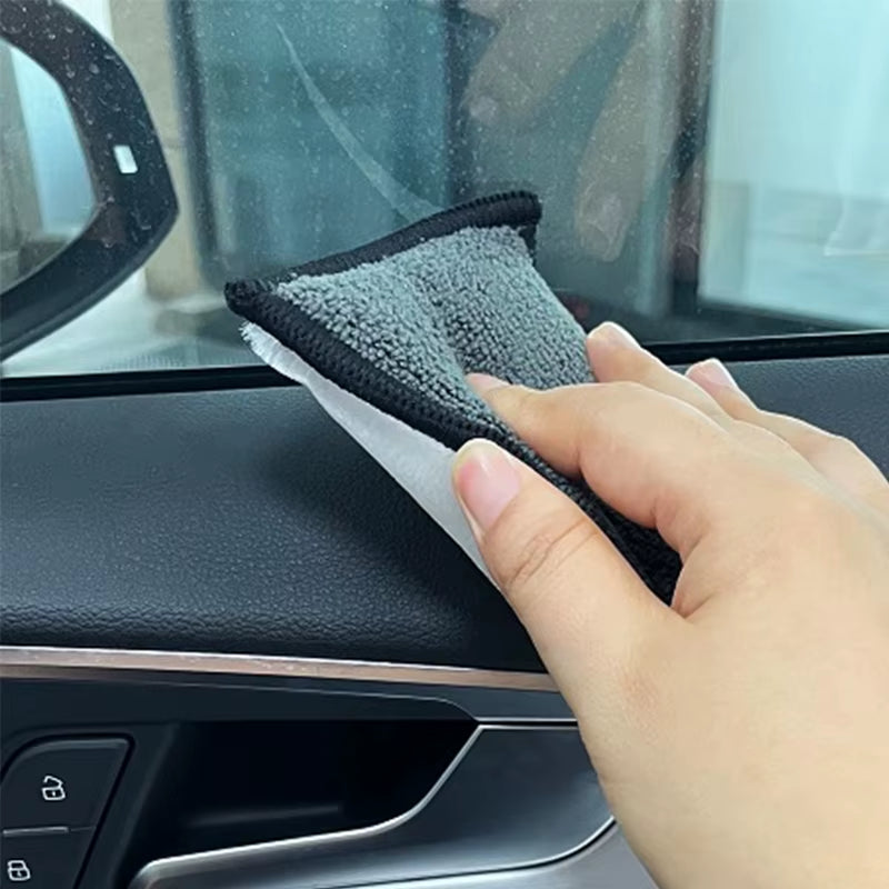 Car Microfiber Interior Scrubbing Sponge Car Wool Cashmere Cleaning Pad Tool Washing Towel Microfiber Interior Wash Pad Cloth