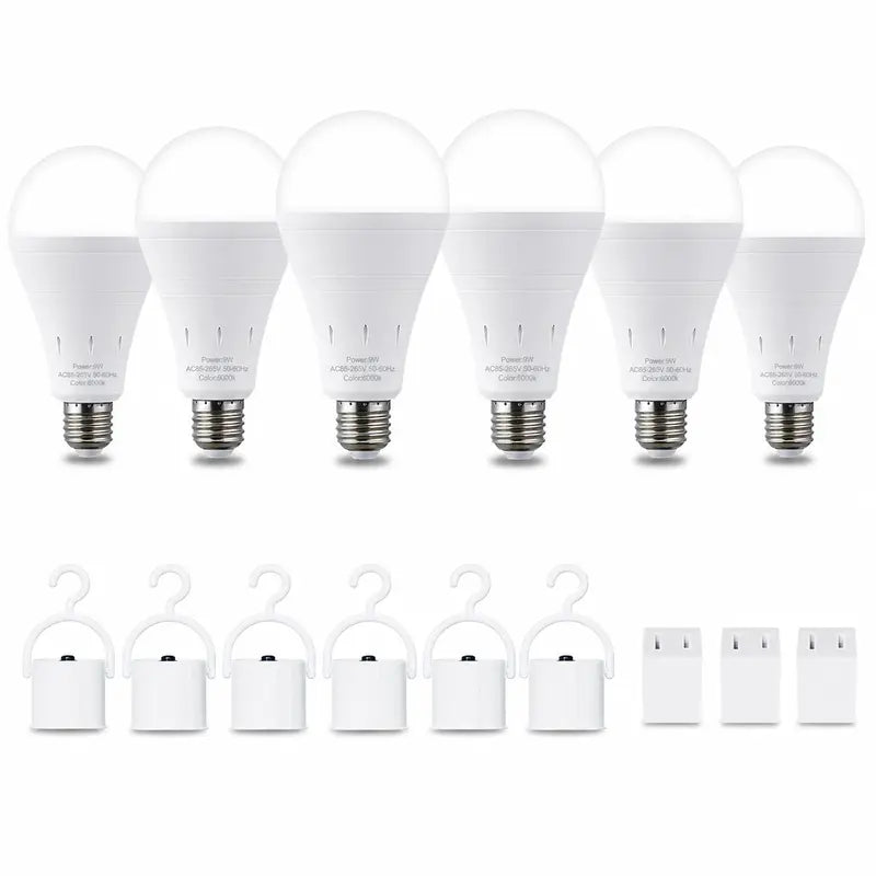 RELAMPBOL Rechargeable LED Emergency Bulbs - 9W Power, 60W Equivalent, Pack of 4/6, 1200mAh Battery, 6000K Daylight & 3000K Warm White, Energy Saving & Perfect for Outages & Camping