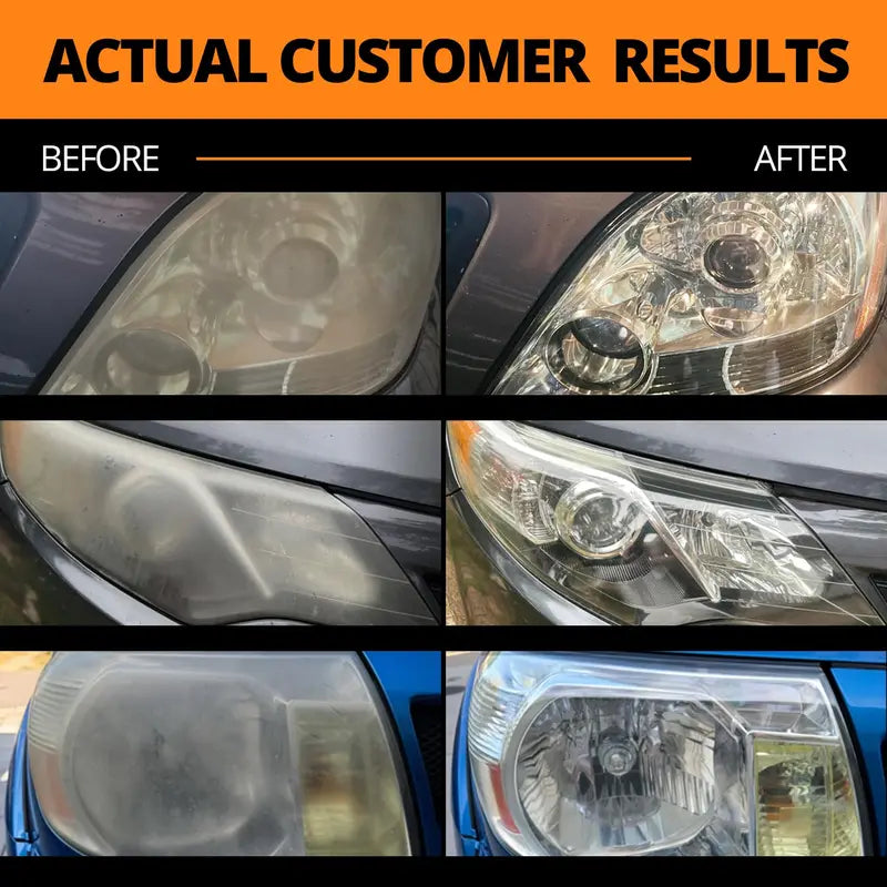 Revitalize Your Ride: Toretark No-Sand Headlight Restoration Kit - 100ml Cleaning Solution & 20ml Crystal Coating for Long-Lasting Clarity & Protection - Perfect Car Care Gift for Him!
