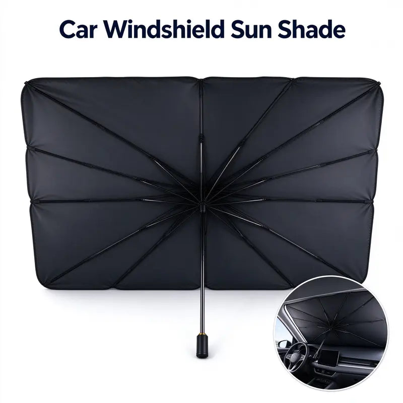 Ultimate Portable Car Windshield Sunshade Umbrella - Quick 1-Second Setup, UV Protection & Heat Blocker, Fits Most Vehicles, Essential Daily Accessory