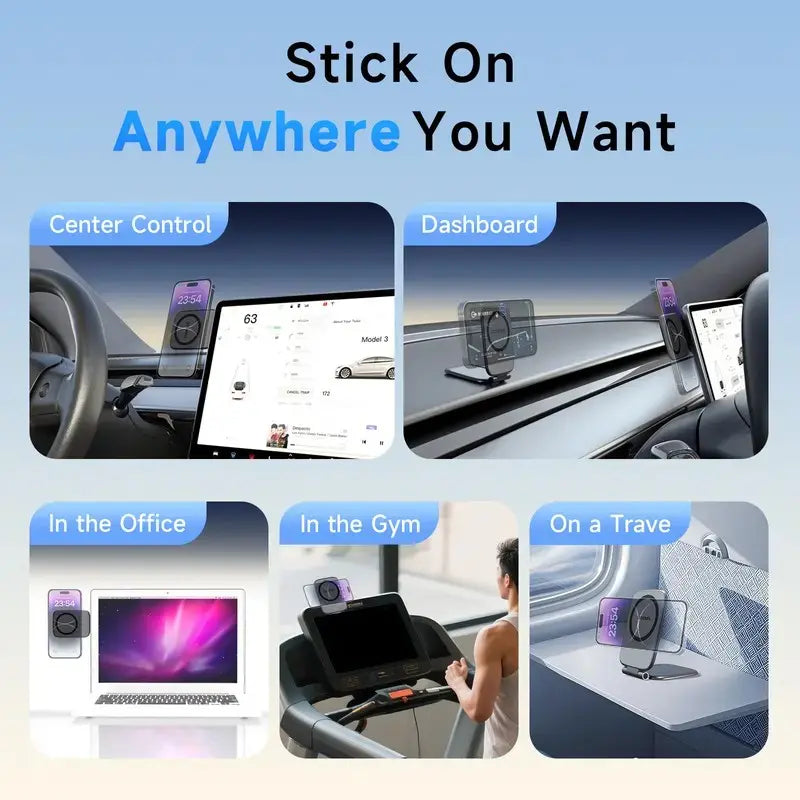Ultra-Strong MagSafe Magnetic Car Phone Holder - 20Kg Capacity, Adjustable 360° Rotation, Anti-Shake Design, Compatible with iPhone 17 Pro Max & Most Smartphones