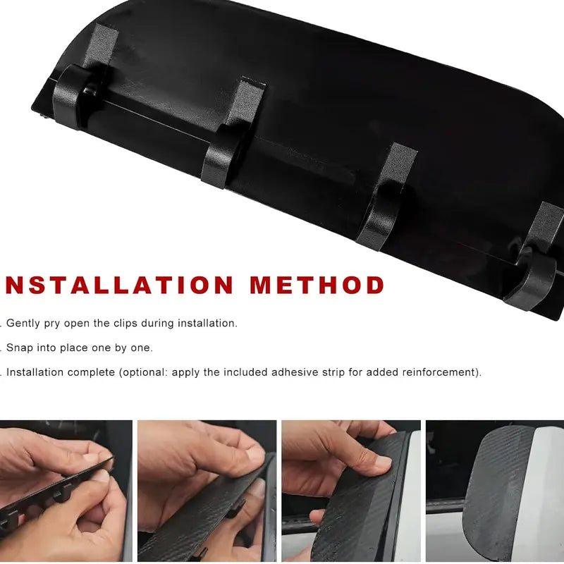 Waterproof Carbon Fiber Side Mirror Rain Visors - Snap-On Eyebrow Covers for Cars, Sedans, and Trucks