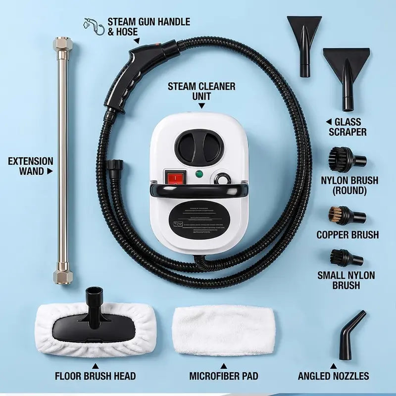 2500W Portable Handheld Steam Cleaner - High-Temp Power Tool for Home & Car Detailing - Perfect Father's Day Gift!
