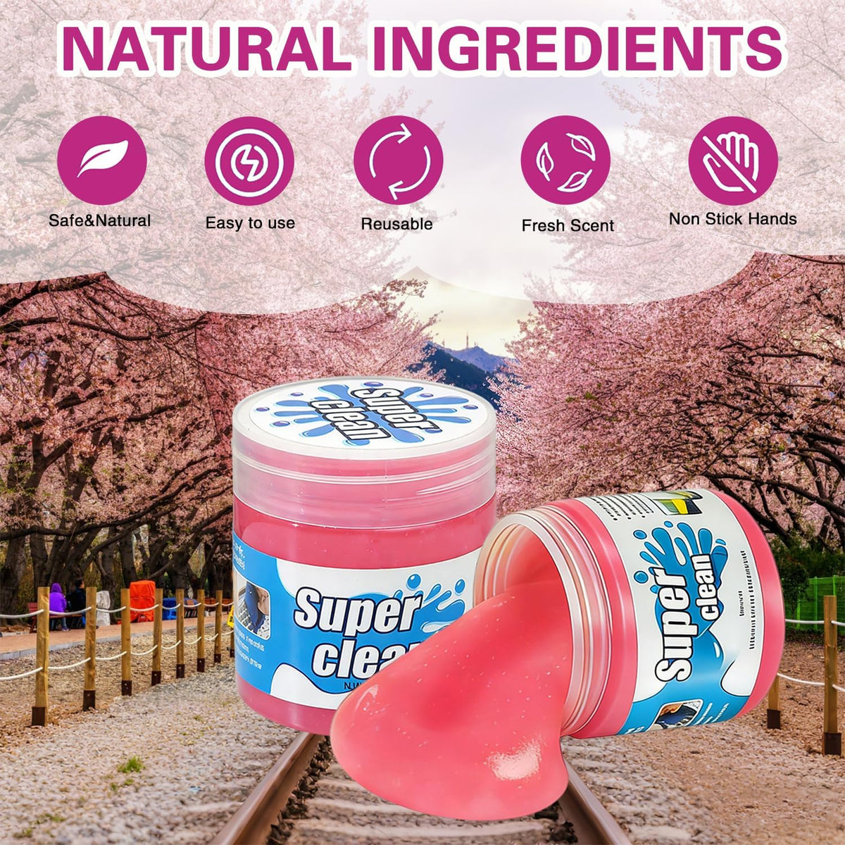 Car Cleaning Gel Putty, Reusable Dust Remover Slime for Auto & Home
