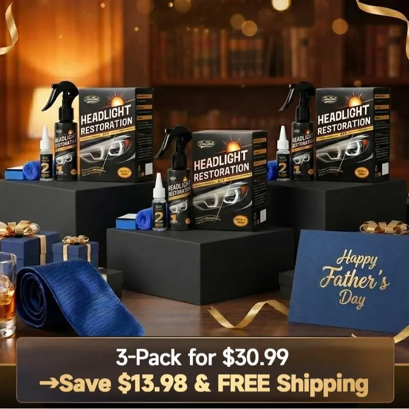 Revitalize Your Ride: Toretark No-Sand Headlight Restoration Kit - 100ml Cleaning Solution & 20ml Crystal Coating for Long-Lasting Clarity & Protection - Perfect Car Care Gift for Him!